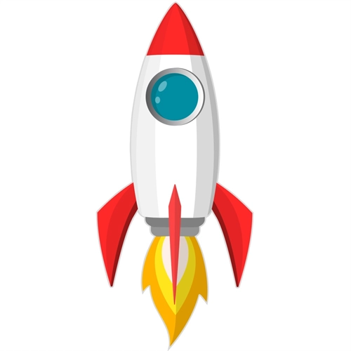 Space Explorers Theme Blazing Rocket Transparent Sticker